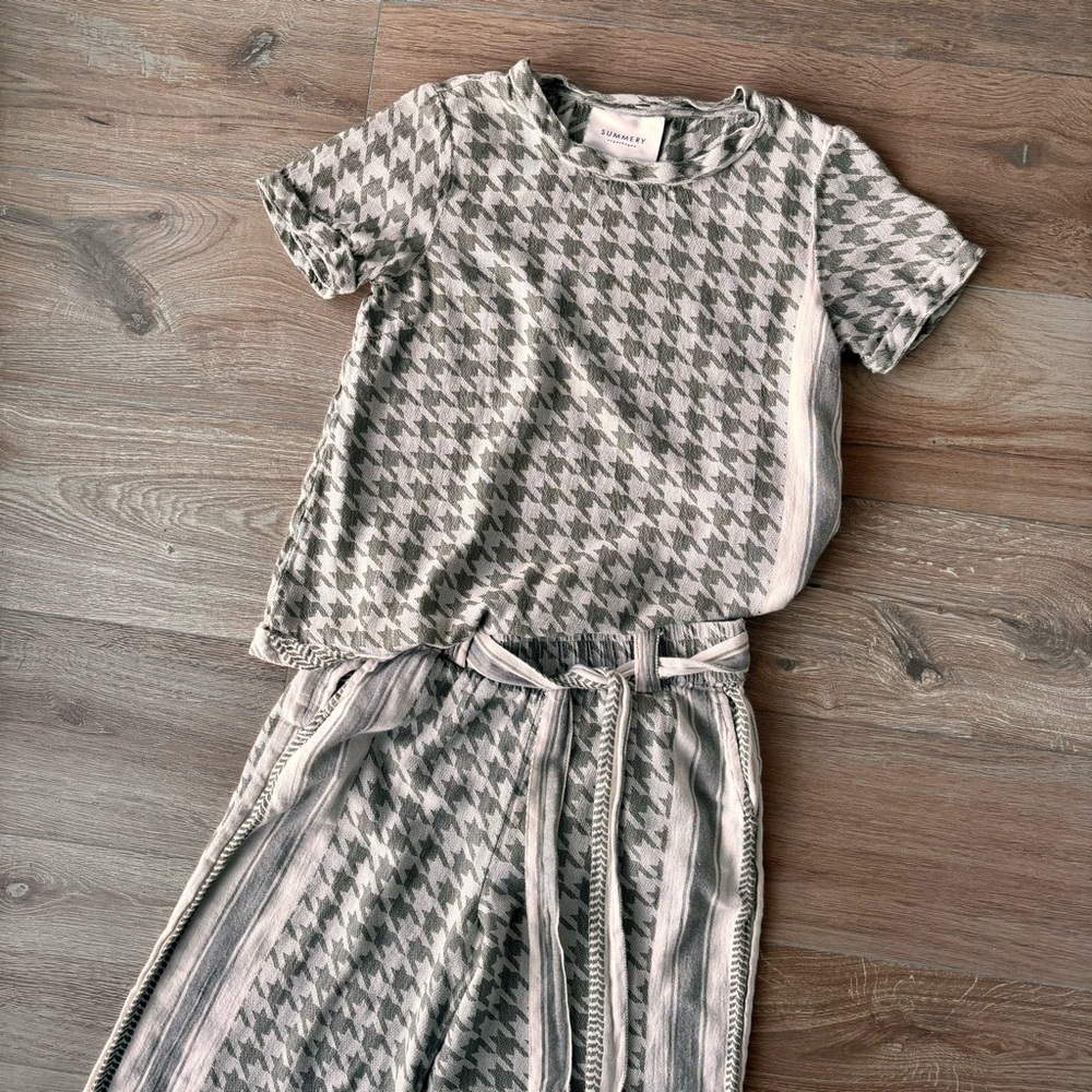 Summery (Cecilie) Copenhagen Houndstooth Top and Pants Set Sz S/ US 4